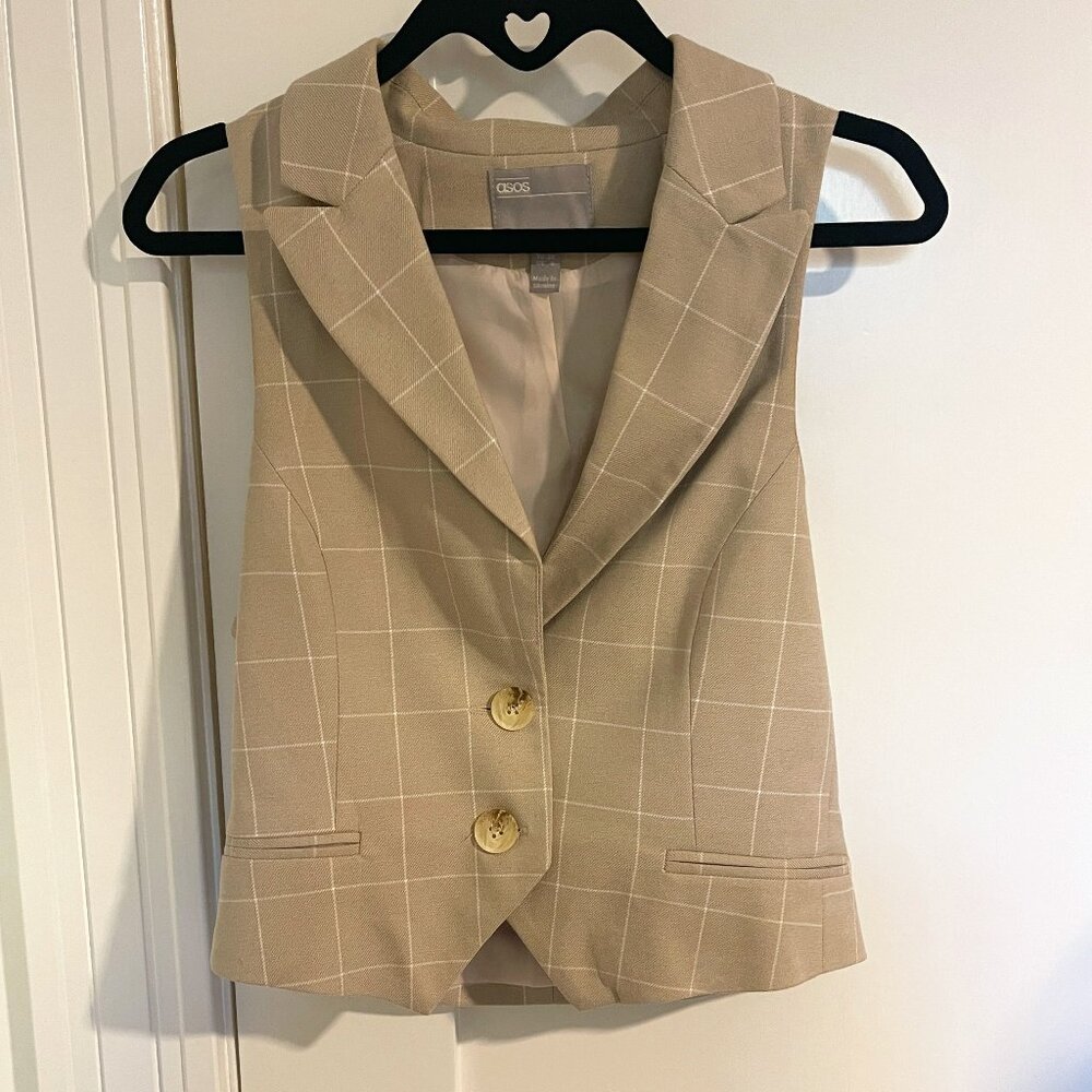 Plaid Crop Vest